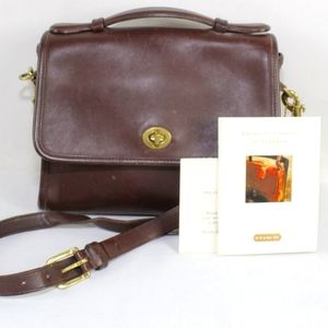 💐Vintage Coach Mahogany Brown Leather Court Crossbody purse 9870